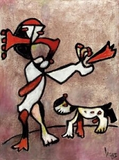 Jugando con su Perro