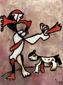 Jugando con su Perro